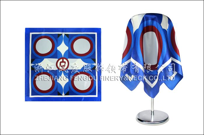 中國銀行 真絲小方巾 規格：53x53