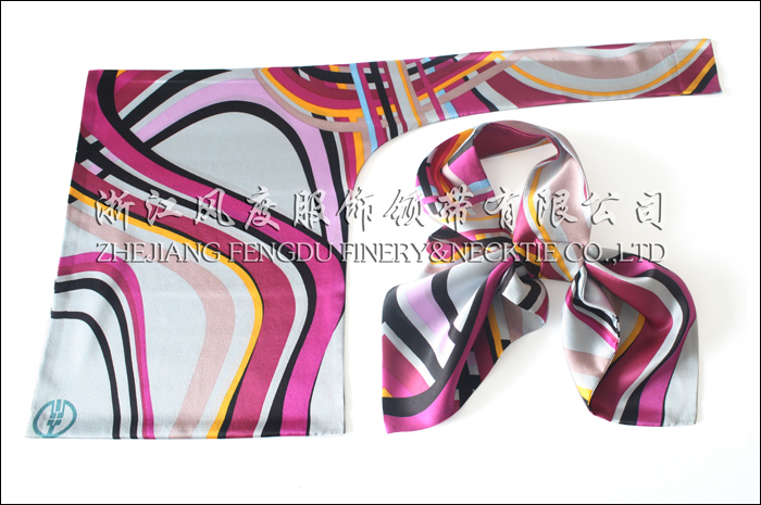 農行 真絲雙層刀型絲巾