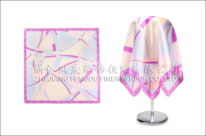 工商銀行 真絲小方巾 規格：53x53cm