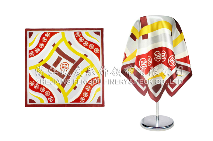 工商銀行 真絲小方巾 規格：53x53cm