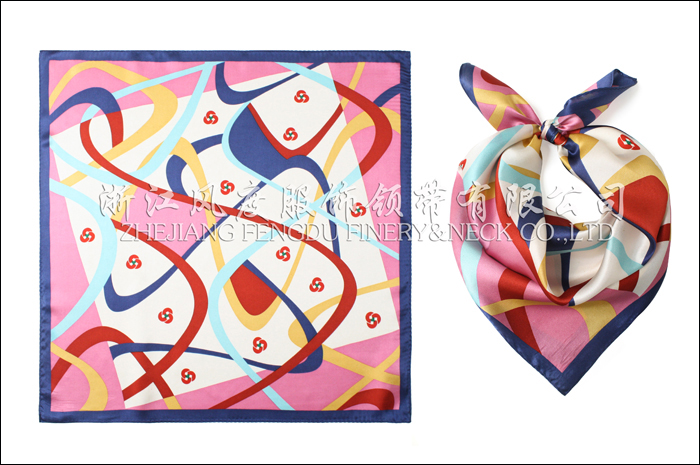 山東農村信用聯社 真絲小方巾 規格：53x53cm
