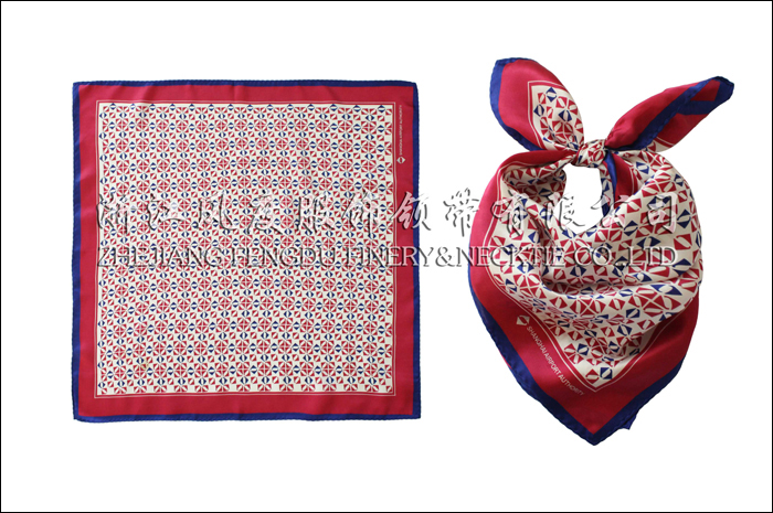 虹橋機場 真絲小方巾 規格：53x53cm