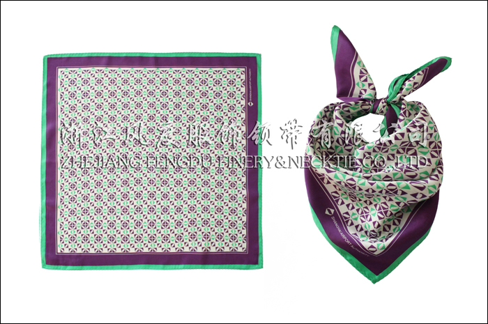 虹橋機場 真絲小方巾 規格：53x53cm