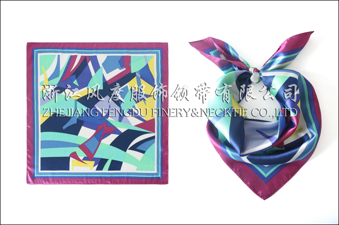 杭千高速 仿絲小方巾 規格：53x53cm