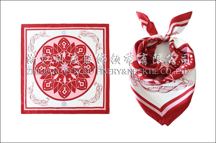 中國大禮堂 真絲小方巾 規格：53x53cm