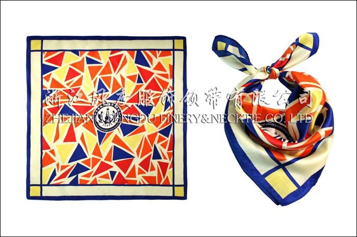 上海奉賢區行政服務中心 真絲小方巾 規格：53x53cm