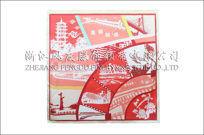 美麗蚌埠 真絲大方巾 規格：90x90cm