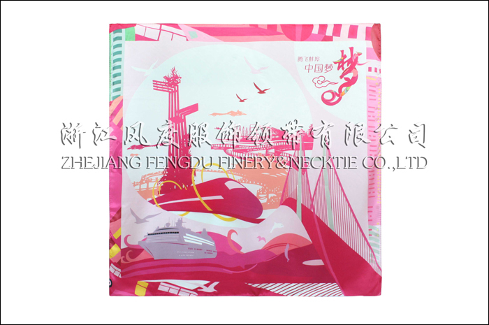 美麗蚌埠 真絲大方巾 規格：90x90cm