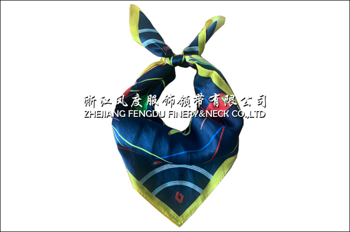 真絲中方巾 標記